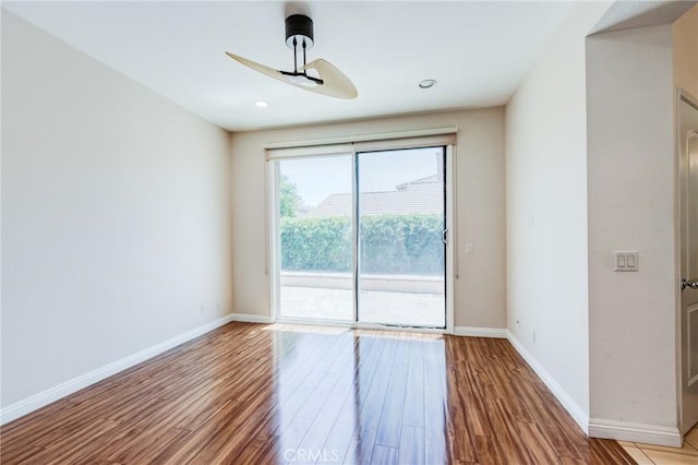 11259 Corsica Ct, Rancho Cucamonga, CA 91730 - empty room with wood finished floors and recessed lighting