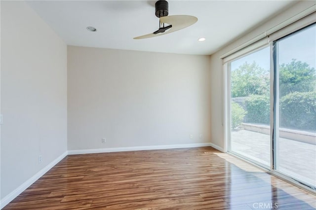 11259 Corsica Ct, Rancho Cucamonga, CA 91730 - unfurnished room featuring ceiling fan, wood finished floors, and recessed lighting