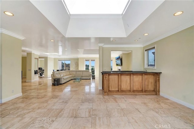 5250 Calatrana Dr, Woodland Hills, CA 91364 - reception area with crown molding and recessed lighting