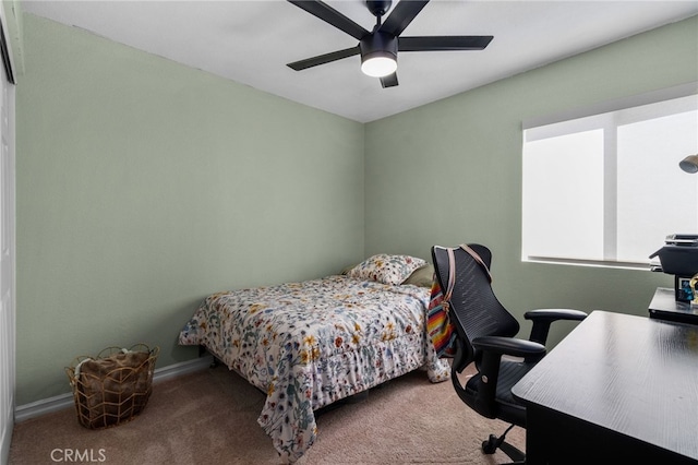 13797 Mesquite Dr, Fontana, CA 92337 - bedroom with carpet, an office area, baseboards, and a ceiling fan