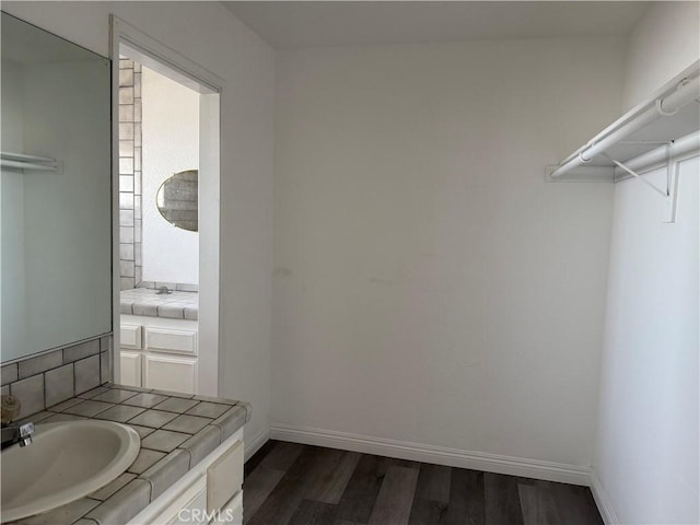 3874 Kreuer Rd, Phelan, CA 92371 - walk in closet with dark wood-style floors and a sink