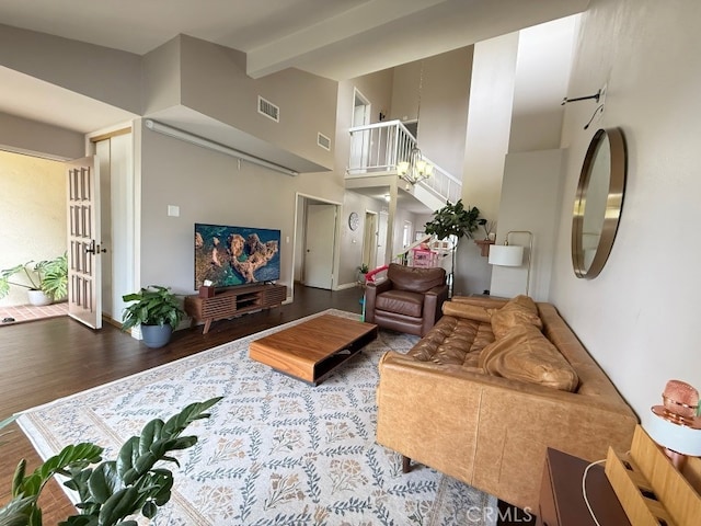 6310 Ridgemar Ct, Rancho Palos Verdes, CA 90275 - living area with wood finished floors and a high ceiling