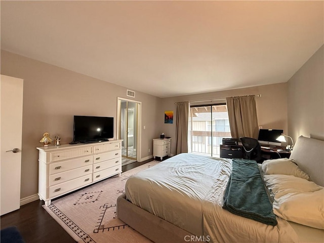 6310 Ridgemar Ct, Rancho Palos Verdes, CA 90275 - bedroom with access to exterior, wood finished floors, and baseboards