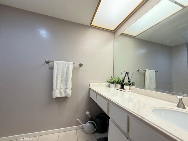 6310 Ridgemar Ct, Rancho Palos Verdes, CA 90275 - bathroom with vanity, tile patterned flooring, and baseboards