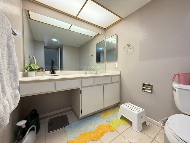 6310 Ridgemar Ct, Rancho Palos Verdes, CA 90275 - bathroom featuring toilet, tile patterned floors, vanity, and baseboards