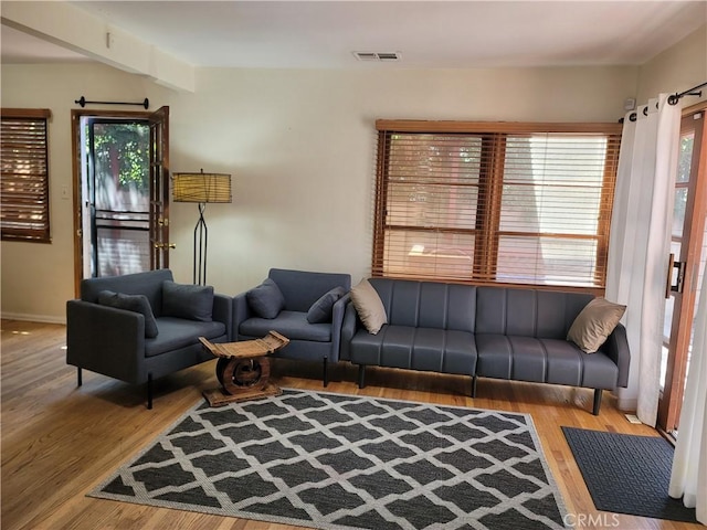 15123 Killion St, Sherman Oaks, CA 91411 - living room featuring wood finished floors and baseboards