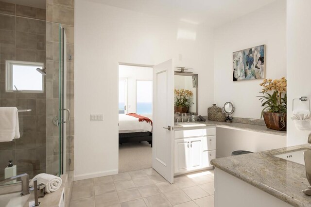 7784 Lookout Dr, La Jolla, CA 92037 - ensuite bathroom with vanity and a shower stall