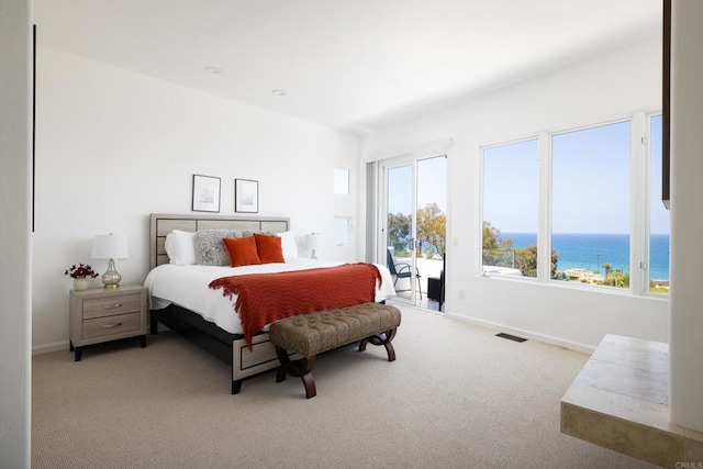 7784 Lookout Dr, La Jolla, CA 92037 - bedroom with access to outside, carpet flooring, and baseboards