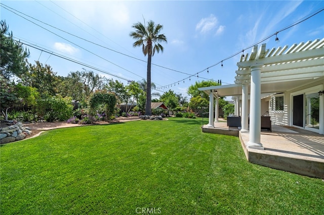 13782 Gershon Pl, North Tustin, CA 92705 - view of green lawn featuring a patio and a pergola