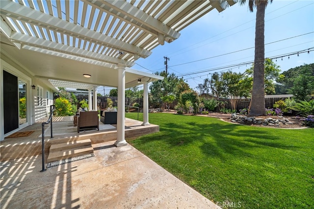 13782 Gershon Pl, North Tustin, CA 92705 - fenced backyard featuring a patio area and a pergola
