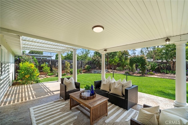 13782 Gershon Pl, North Tustin, CA 92705 - fenced backyard with an outdoor hangout area and a patio