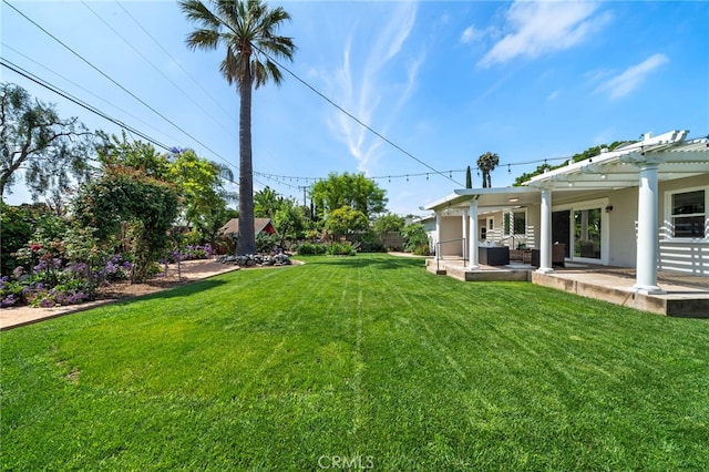 13782 Gershon Pl, North Tustin, CA 92705 - view of green lawn with a patio area