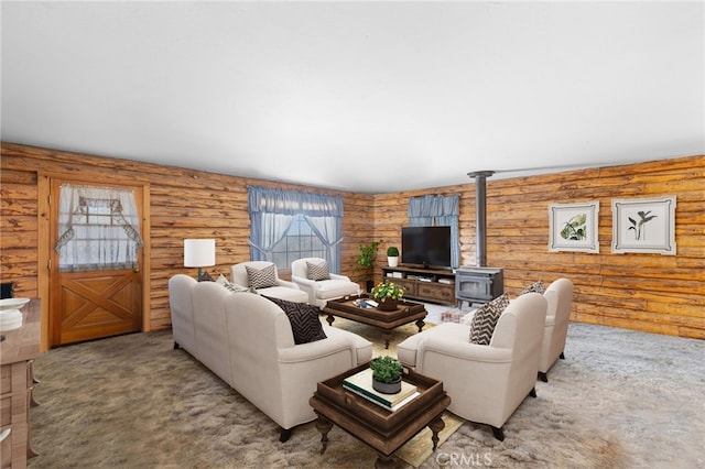 38579 Payne Way, Caliente, CA 93518 - carpeted living room with rustic walls
