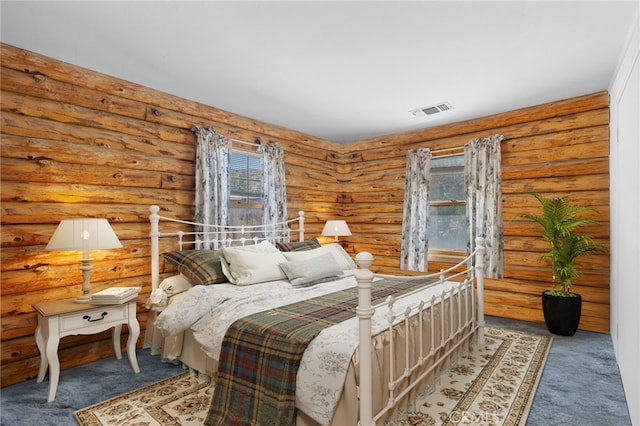 38579 Payne Way, Caliente, CA 93518 - carpeted bedroom featuring rustic walls