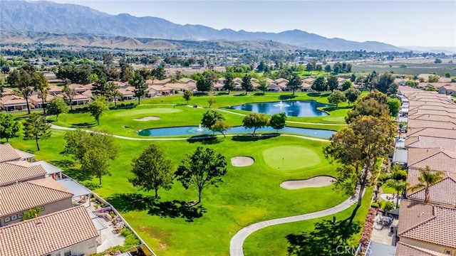 543 Northwood Ave, Banning, CA 92220 - aerial perspective of suburban area with a water and mountain view and a local golf course