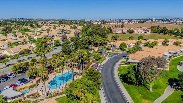 543 Northwood Ave, Banning, CA 92220 - aerial perspective of suburban area featuring a pool