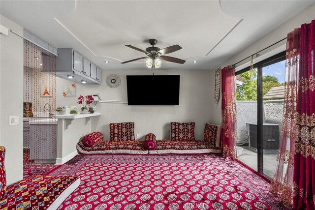 2346 Royal Ave Unit 9, Simi Valley, CA 93065 - living area with ceiling fan, recessed lighting, and carpet
