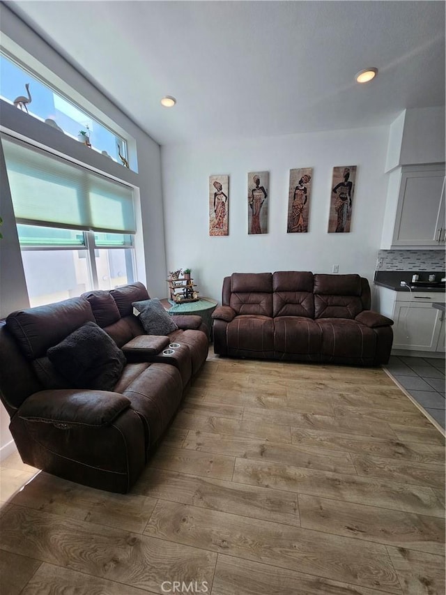 10402 Harlow Cir Unit 41, San Diego, CA 92108 - living room with wood-type flooring and recessed lighting
