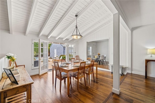 5023 Stern Ave, Sherman Oaks, CA 91423 - dining space with hardwood / wood-style floors, baseboards, and wood ceiling