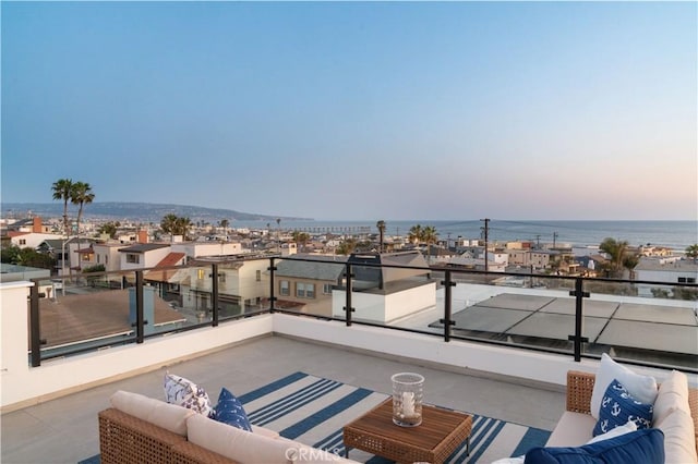 2141 Circle Dr, Hermosa Beach, CA 90254 - view of patio / terrace featuring a balcony, a water view, and an outdoor hangout area