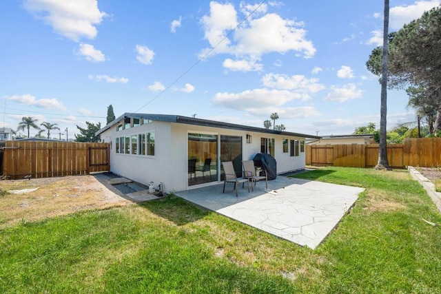 6252 Lake Albano Ave, San Diego, CA 92119 - rear view of house featuring stucco siding and a patio area