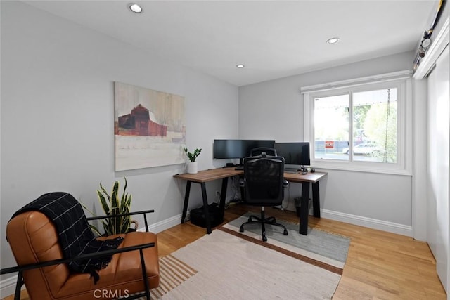 2662 Salmon Dr, Los Alamitos, CA 90720 - office space with wood finished floors, baseboards, and recessed lighting