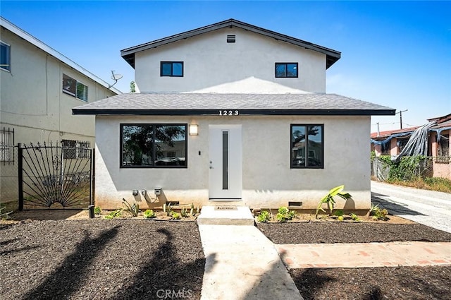 1223 W 90th St, Los Angeles, CA 90044 - view of front of home featuring stucco siding and a shingled roof