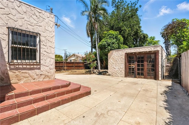541 Randolph St, Pomona, CA 91768 - view of patio / terrace with an outbuilding and a gate