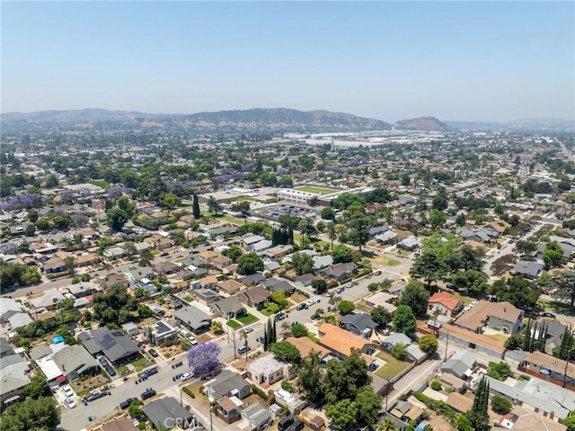 541 Randolph St, Pomona, CA 91768 - aerial view of property and surrounding area with mountains and nearby suburban area