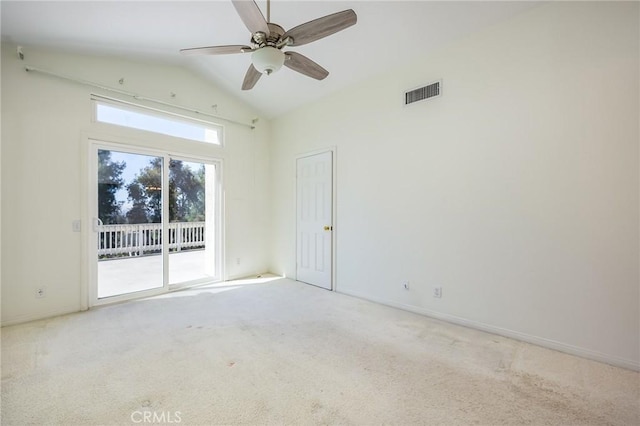 24177 Morning Dove Ln, Murrieta, CA 92562 - carpeted spare room featuring lofted ceiling, ceiling fan, and baseboards