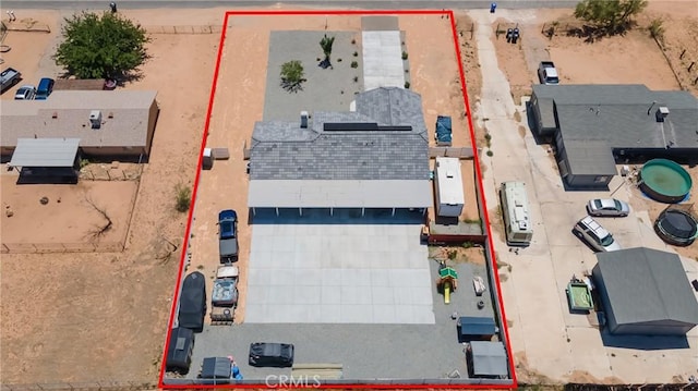21044 Wisteria St, Apple Valley, CA 92308 - aerial view of property's location with property parcel outlined