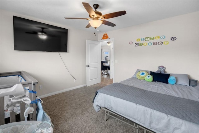 21044 Wisteria St, Apple Valley, CA 92308 - bedroom with carpet floors, baseboards, and a ceiling fan