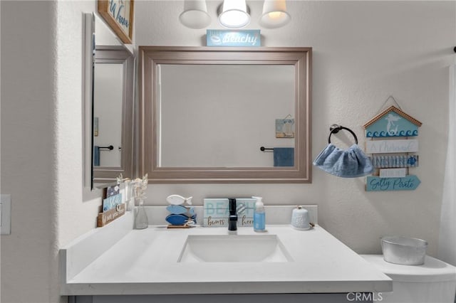 21044 Wisteria St, Apple Valley, CA 92308 - bathroom with a textured wall and vanity