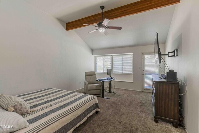 14000 Castlemaine Ave, Bakersfield, CA 93314 - carpeted bedroom featuring an office area, ceiling fan, and access to outside