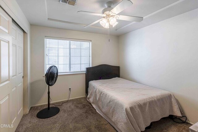14000 Castlemaine Ave, Bakersfield, CA 93314 - carpeted bedroom featuring a closet and ceiling fan