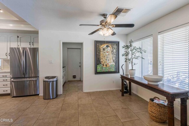 14000 Castlemaine Ave, Bakersfield, CA 93314 - dining space featuring a ceiling fan and light tile patterned floors