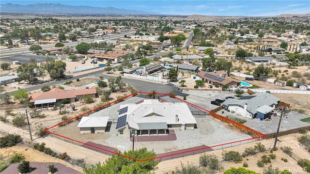 19410 Allegheny Ct, Apple Valley, CA 92307 - view from above of property featuring property parcel outlined and mountains