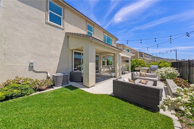 32325 Hillstone St, Temecula, CA 92591 - view of patio / terrace with an outdoor living space with a fire pit and central AC