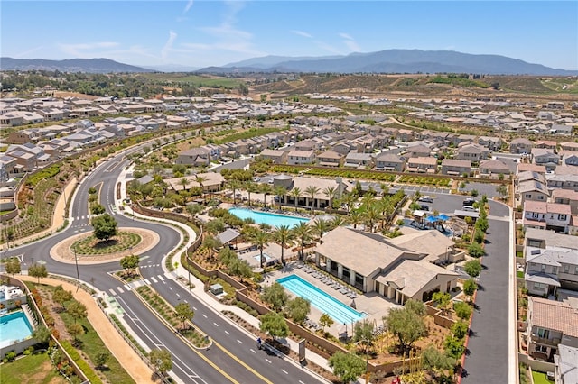 32325 Hillstone St, Temecula, CA 92591 - aerial view of residential area featuring a pool and a mountainous background