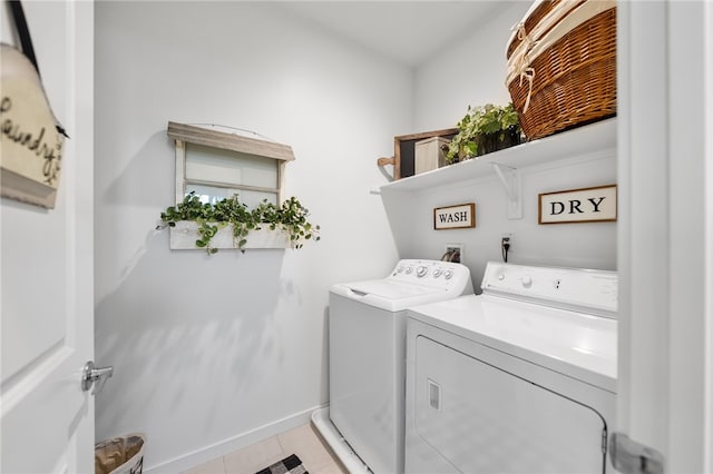 32325 Hillstone St, Temecula, CA 92591 - laundry room featuring washer and dryer, light tile patterned floors, and baseboards