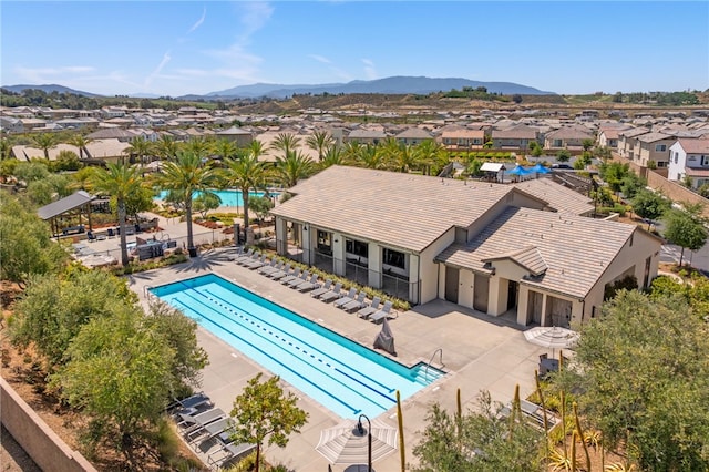 32325 Hillstone St, Temecula, CA 92591 - community pool featuring a residential view, a patio, and a mountain view