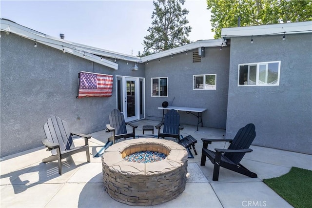 27573 Santa Clarita Rd, Saugus, CA 91350 - view of patio / terrace featuring an outdoor fire pit
