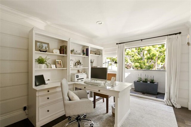 326 Ruby St, Laguna Beach, CA 92651 - office with wood finished floors and crown molding