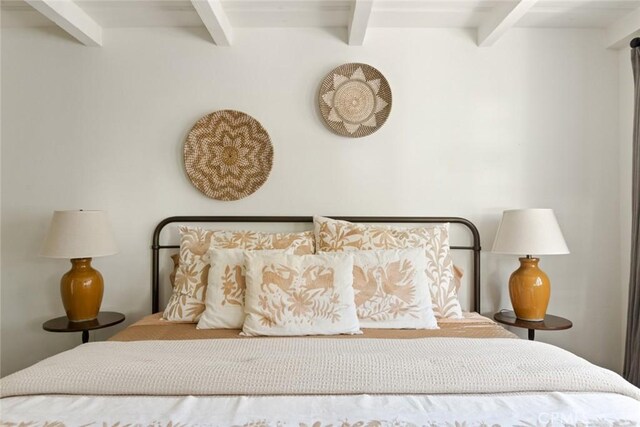 326 Ruby St, Laguna Beach, CA 92651 - bedroom featuring beam ceiling