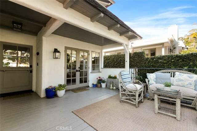 326 Ruby St, Laguna Beach, CA 92651 - view of patio with french doors and a deck
