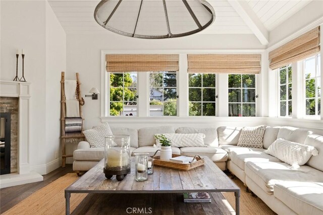 326 Ruby St, Laguna Beach, CA 92651 - sunroom with plenty of natural light, wood finished floors, baseboards, and wooden ceiling