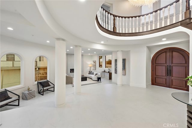 857 Avenida Acapulco, San Clemente, CA 92672 - entryway featuring recessed lighting, decorative columns, healthy amount of natural light, and baseboards