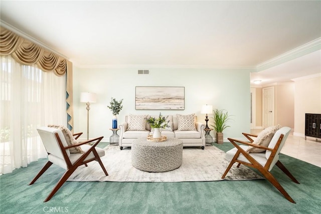 16292 Wishingwell, Huntington Beach, CA 92647 - living room with crown molding, healthy amount of natural light, and baseboards