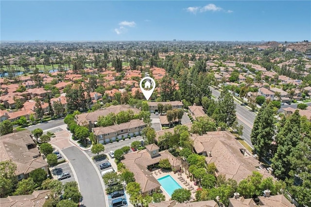 119 Gallery Way, Tustin, CA 92782 - aerial perspective of suburban area featuring a pool area