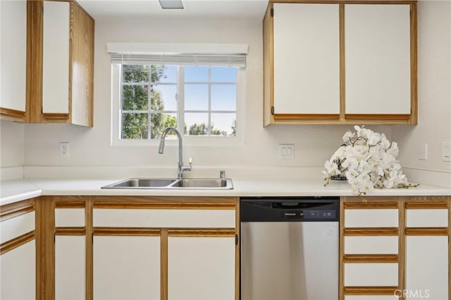 119 Gallery Way, Tustin, CA 92782 - kitchen with dishwasher, a sink, light countertops, and white cabinets